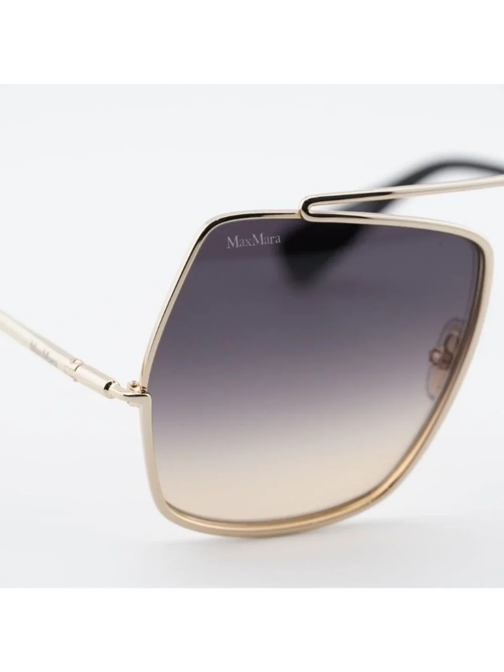 Max Mara MM0102 32B Sunglasses Gold Butterfly Frame, Smoke Lenses